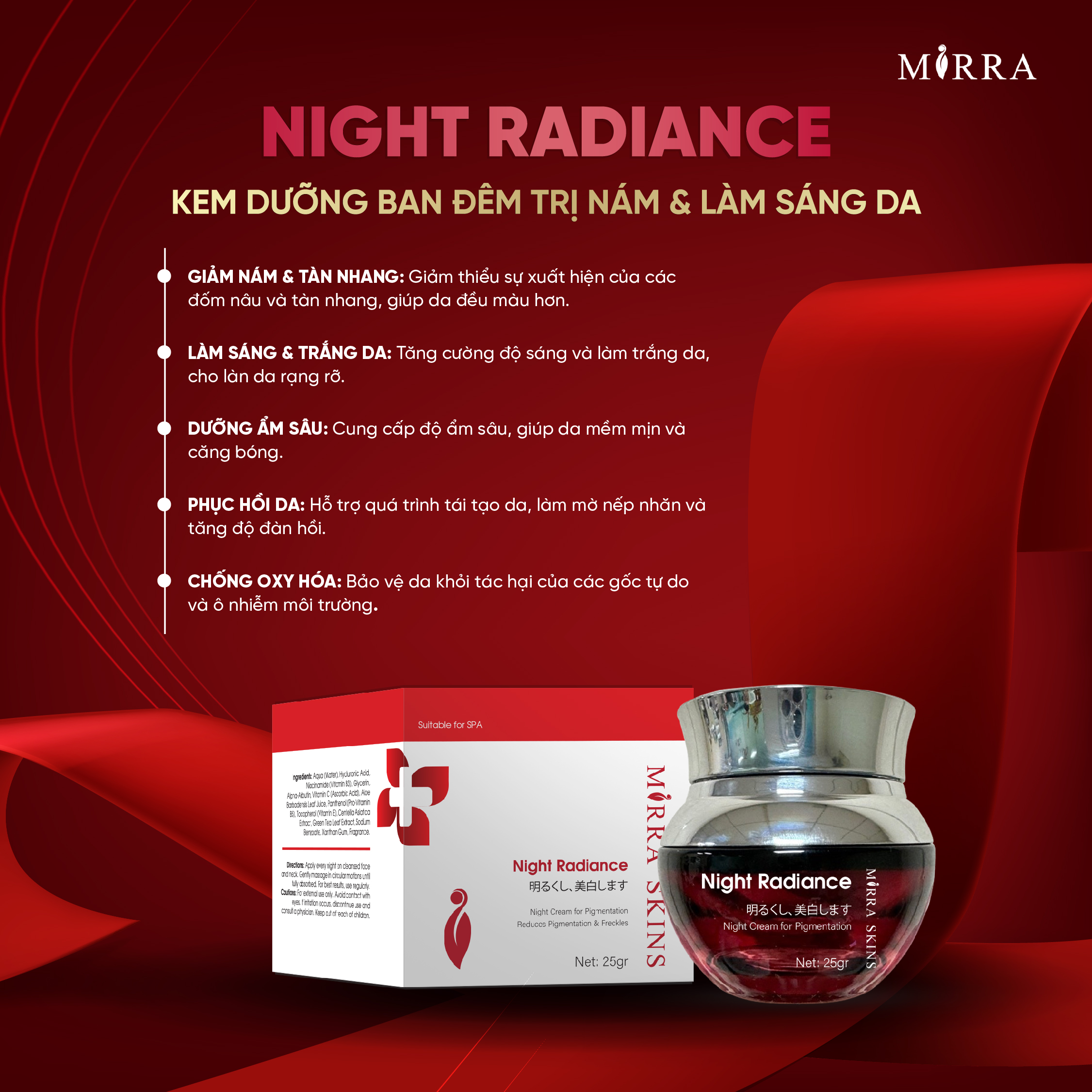 Night Radiance Kem Dưỡng Ban Đêm Trị Nám & Làm Sáng Da